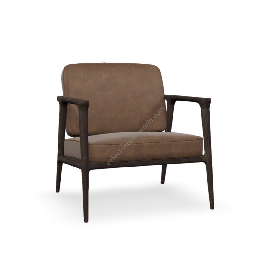 Lounge chair / Oak Stained Wenge finish / Taupe (Abbracci) upholstery