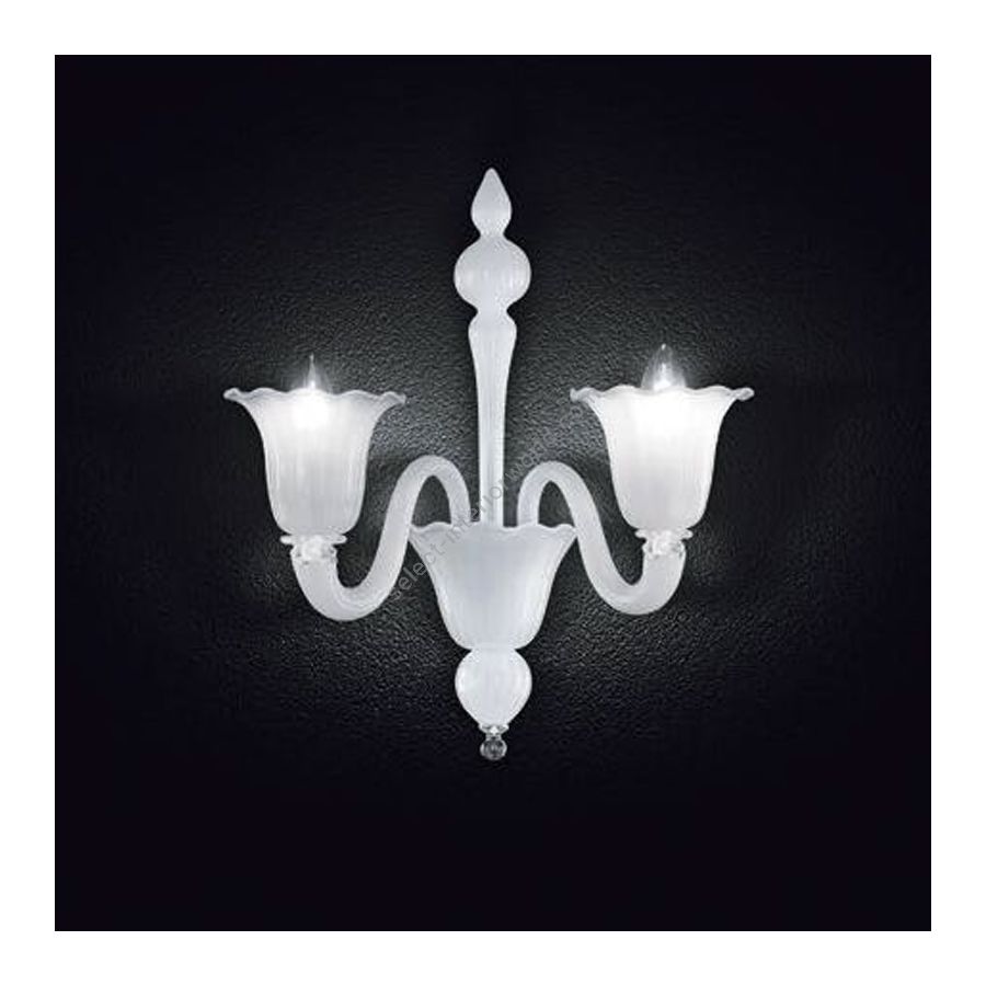 White Glass / 2 lights (cm.: 45 x 35 x 45 / inch.: 17.72" x 13.78" x 17.72")
