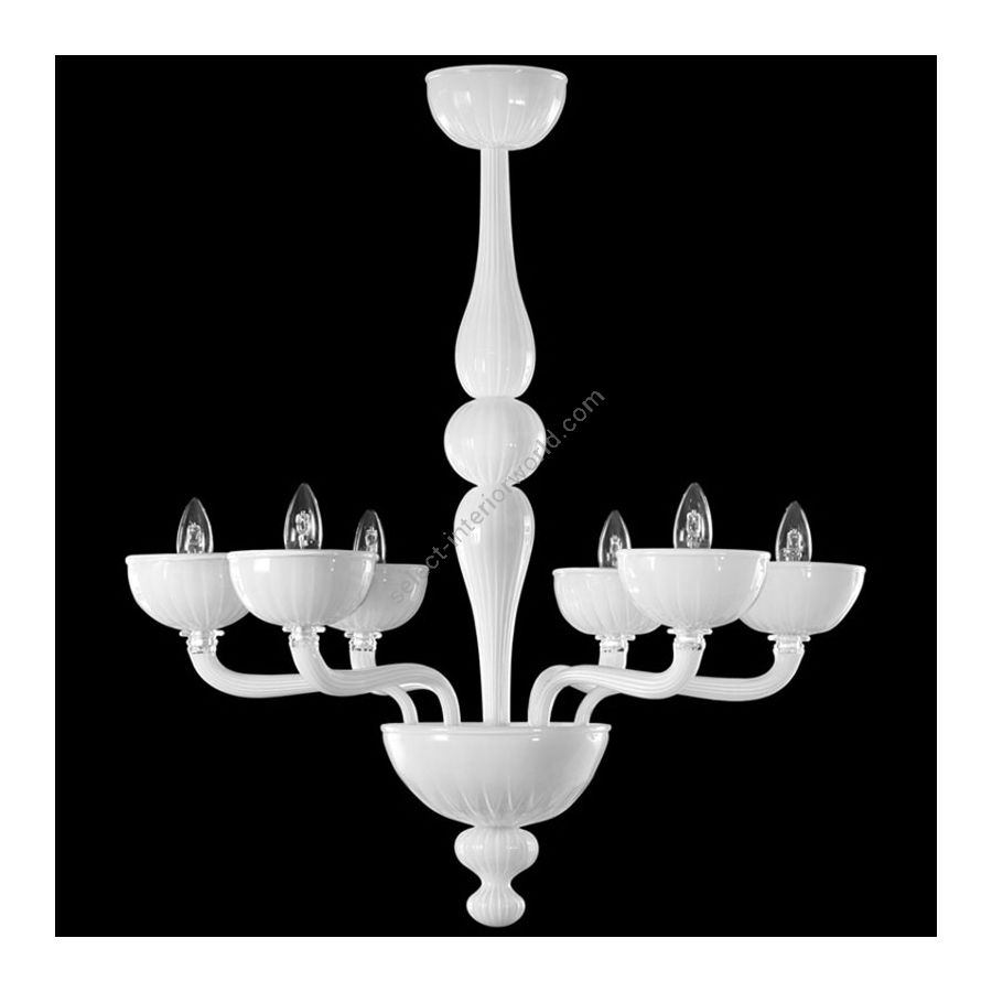 White Glass / 6 lights (cm.: 80 x 70 x 70 / inch.: 31.49" x 27.55" x 27.55")