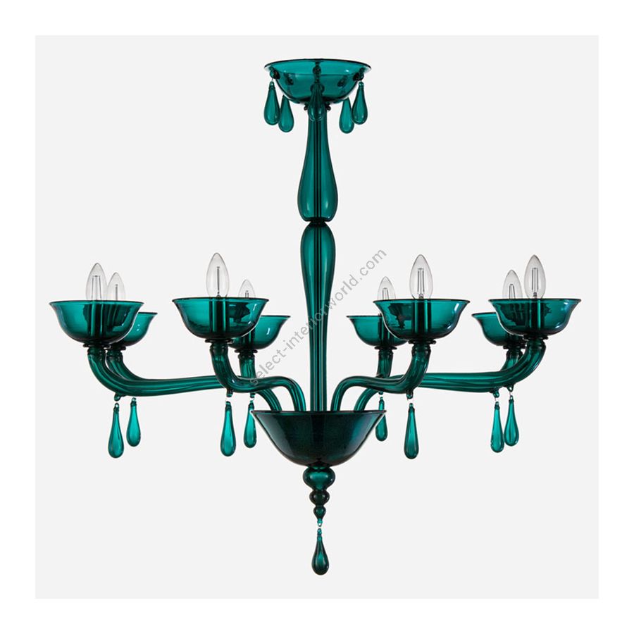 Sea Green Glass / 8 lights (cm.: 80 x 90 x 90 / inch.: 31" x 35" x 35")