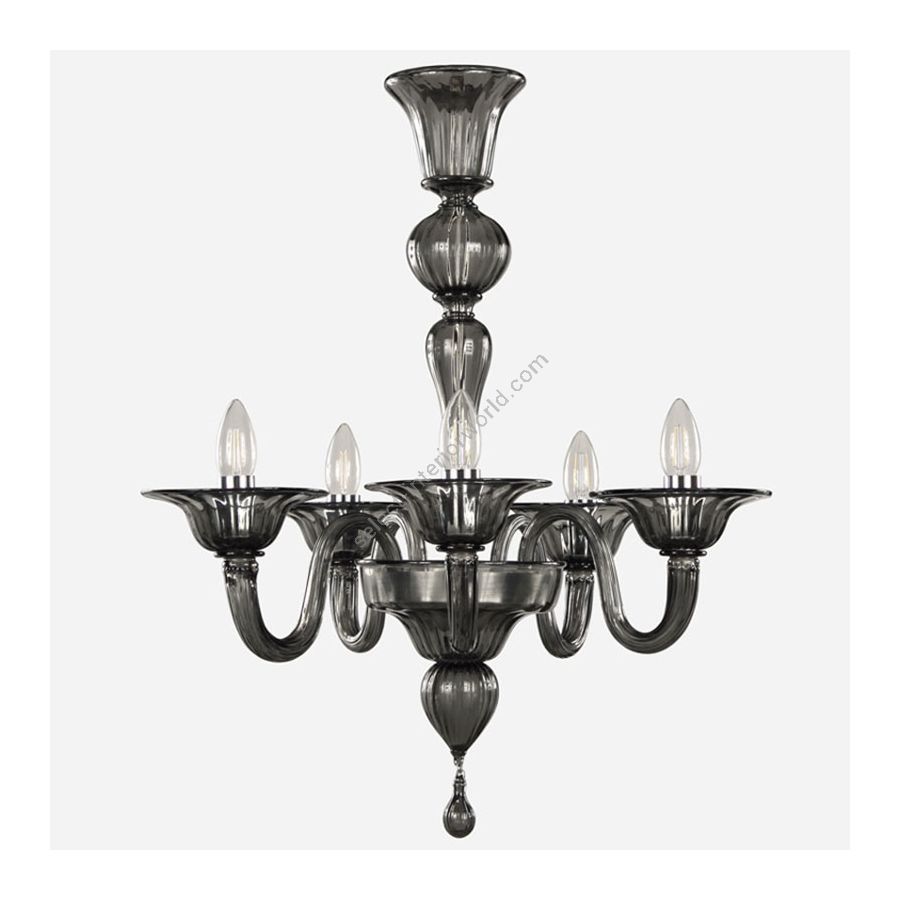 Graphite Glass / 5 lights (cm.: 70 x 65 x 65 / inch.: 27.55" x 25.59" x 25.59")