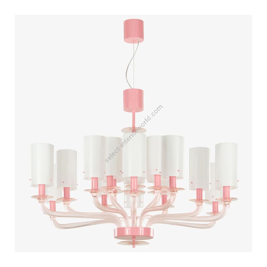 Pink Glass Color / 18 lights (cm.: 75 x 100 x 100 / inch.: 29.53" x 39.37" x 39.37")