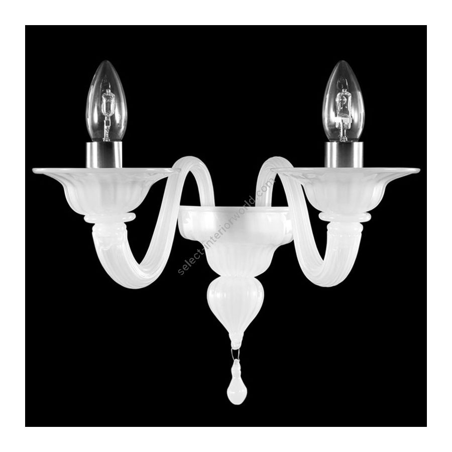 White Silk Glass / 2 lights (cm.: 25 x 30 x 25 / inch.: 9.84" x 11.81" x 9.84")