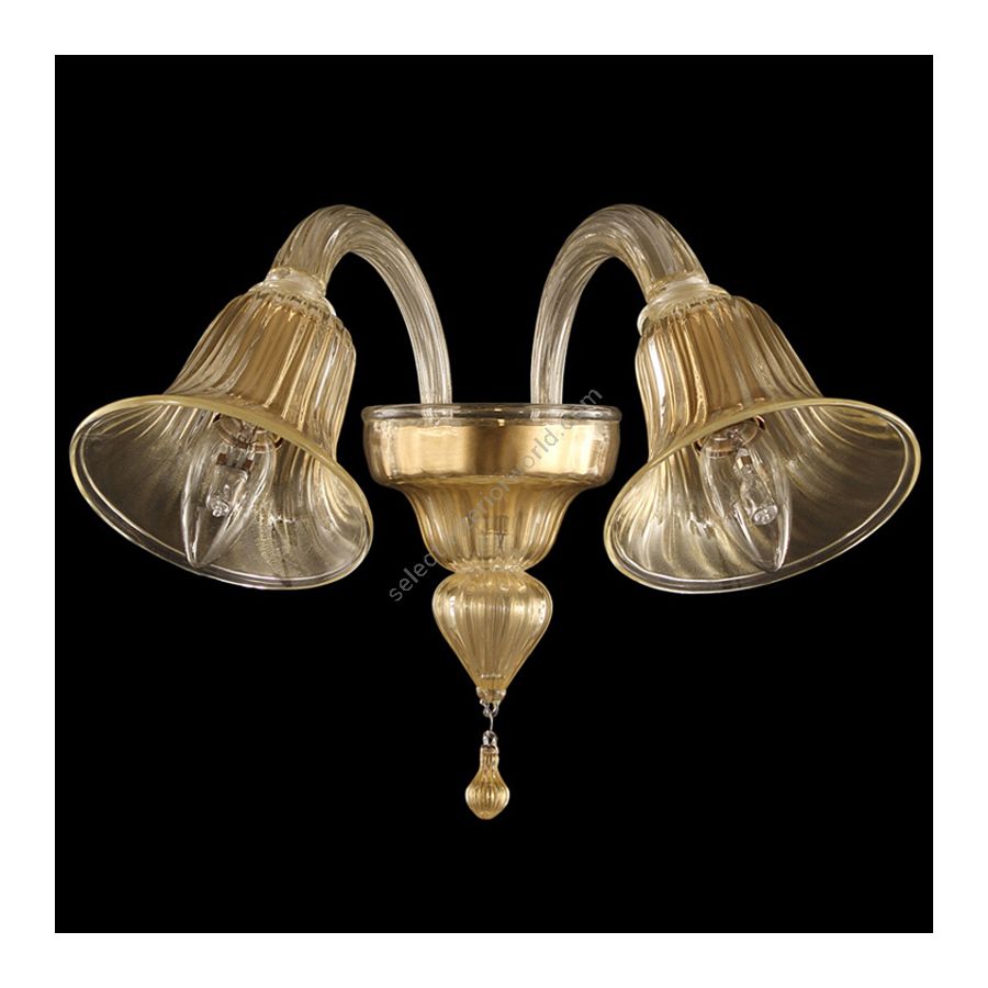 Gold Glass / 2 lights (cm.: 30 x 35 x 30 / inch.: 11.81" x 13.78" x 11.81")