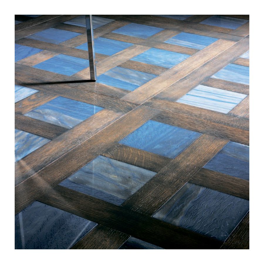 Wood Finish: Oak Grey; Marble Finish: Light Blue