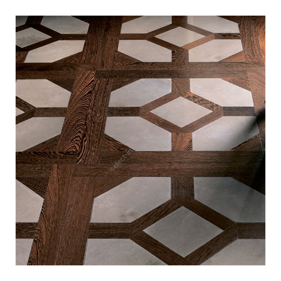 Wood Finish: Wengè Natural; Marble Finish: Brown