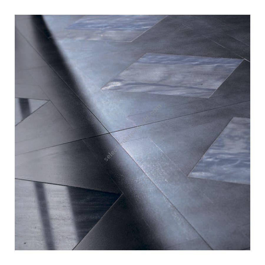 Wood Finish: Walnut Grey; Marble Finish: Light Blue