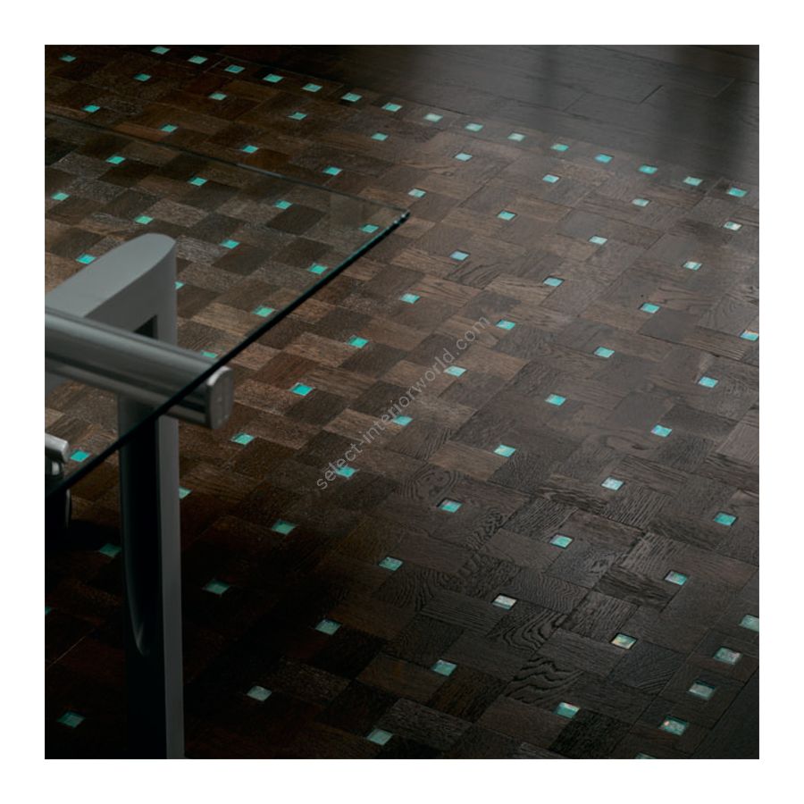 Wood Finish: Oak Black; Mosaic Finish: Turquoise