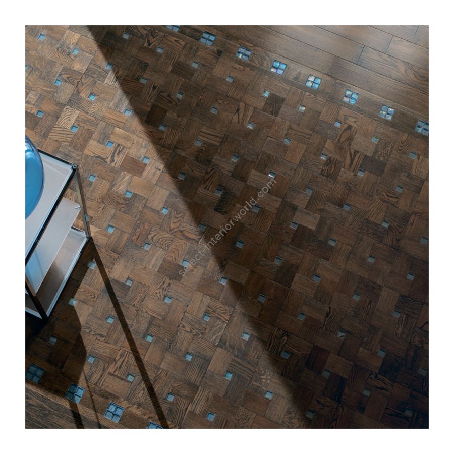 Wood Finish: Oak Grey; Mosaic Finish: Turquoise