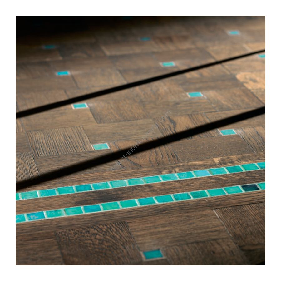 Wood Finish: Oak Grey; Mosaic Finish: Turquoise