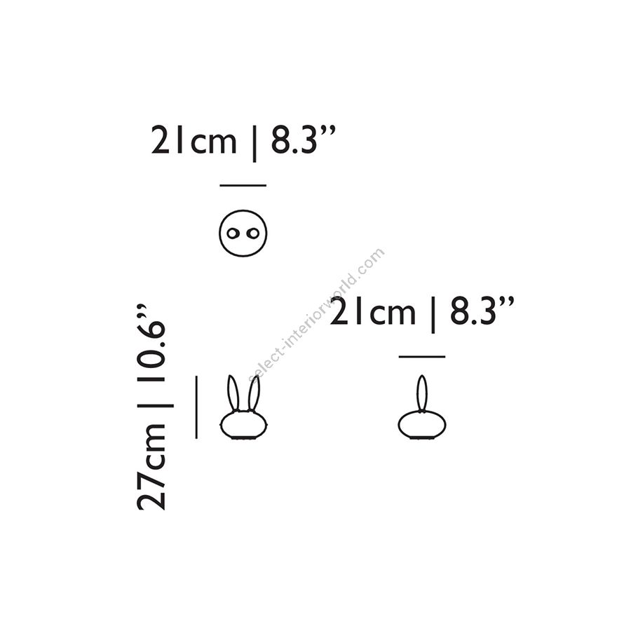 Size (HxWxD) cm.: 27 x 21 x 21 / inch.: 10.6" x 8.3" x 8.3"