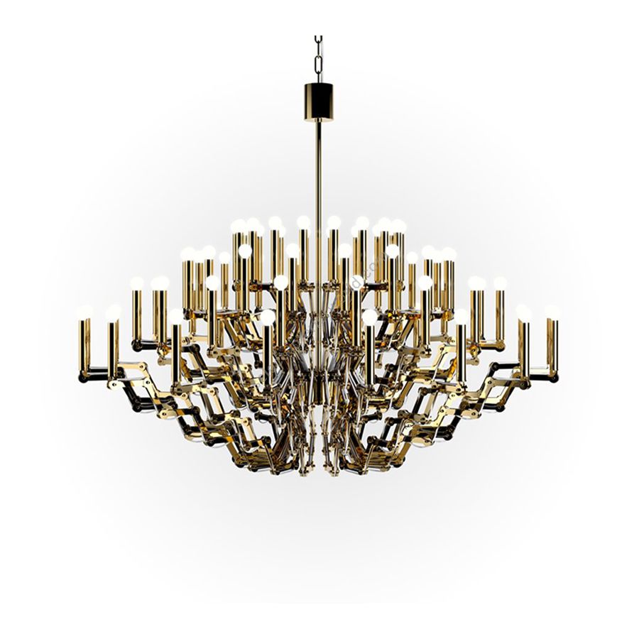 Gold Color Stainless Steel Finish / Long Candles / 72 lights (cm.: H 141 x W 174 / inch.: H 55.5" x W 68.5")