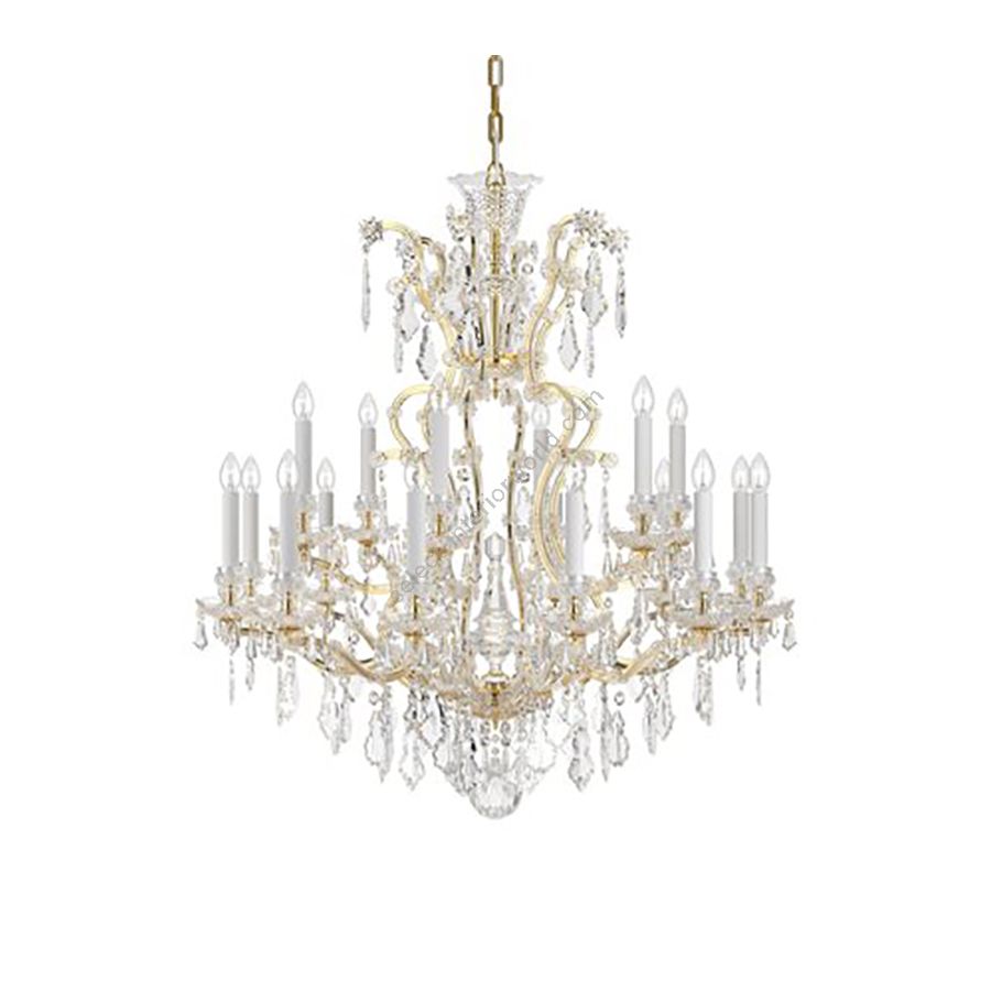 Elite Crystal Chandelier / 18 lamp / Historic Design / 24K Gold Plated finish
