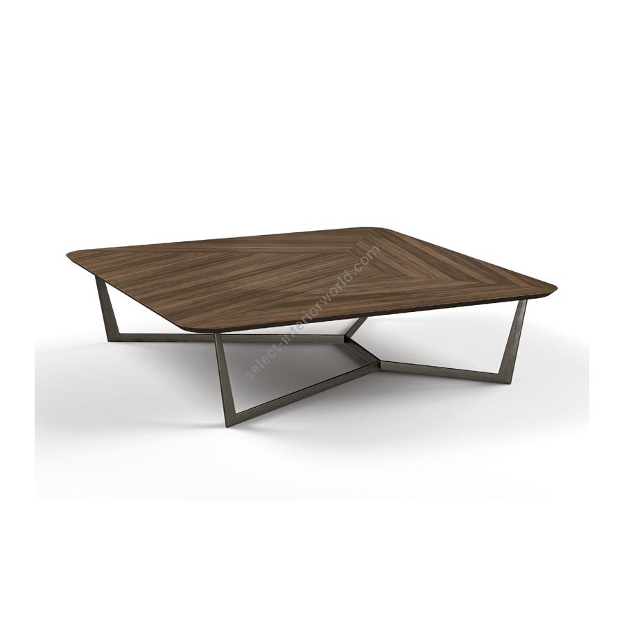 Coffee table / Metal base: GUN METAL / Top: EUCALIPTO SMOKED WATERSILK