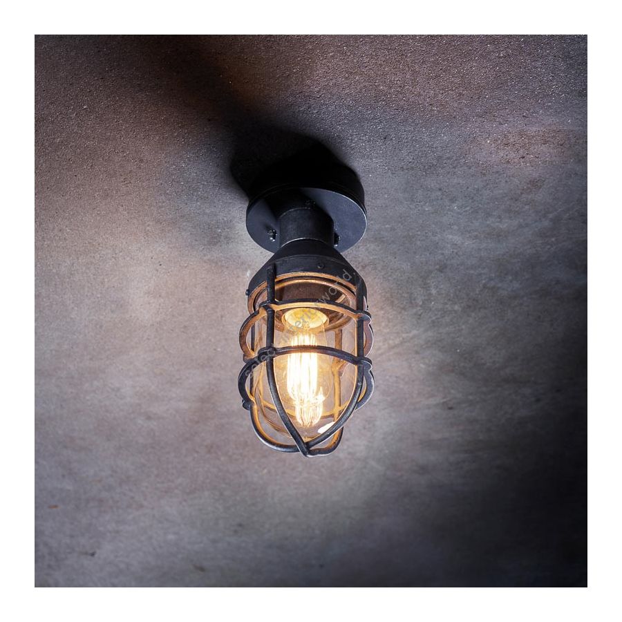 Ceiling lamp / Iron nature finish / Clear glass