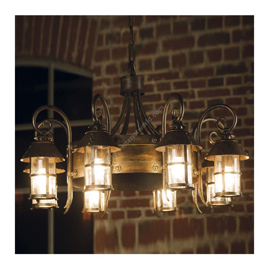 Patina finish, 8 lights (cm.: H 70 x W 124 / inch.: H 28" x W 49")