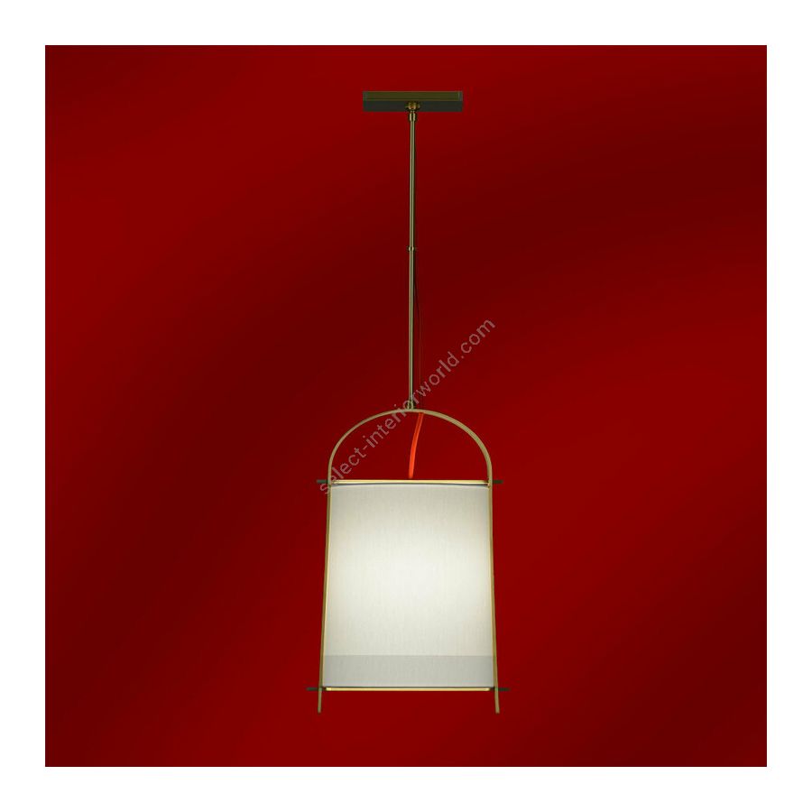 Satin Brass and Red finish (cm.: 46.7 x 24.1 x 24.1 / inch.: 18" x 9" x 9")