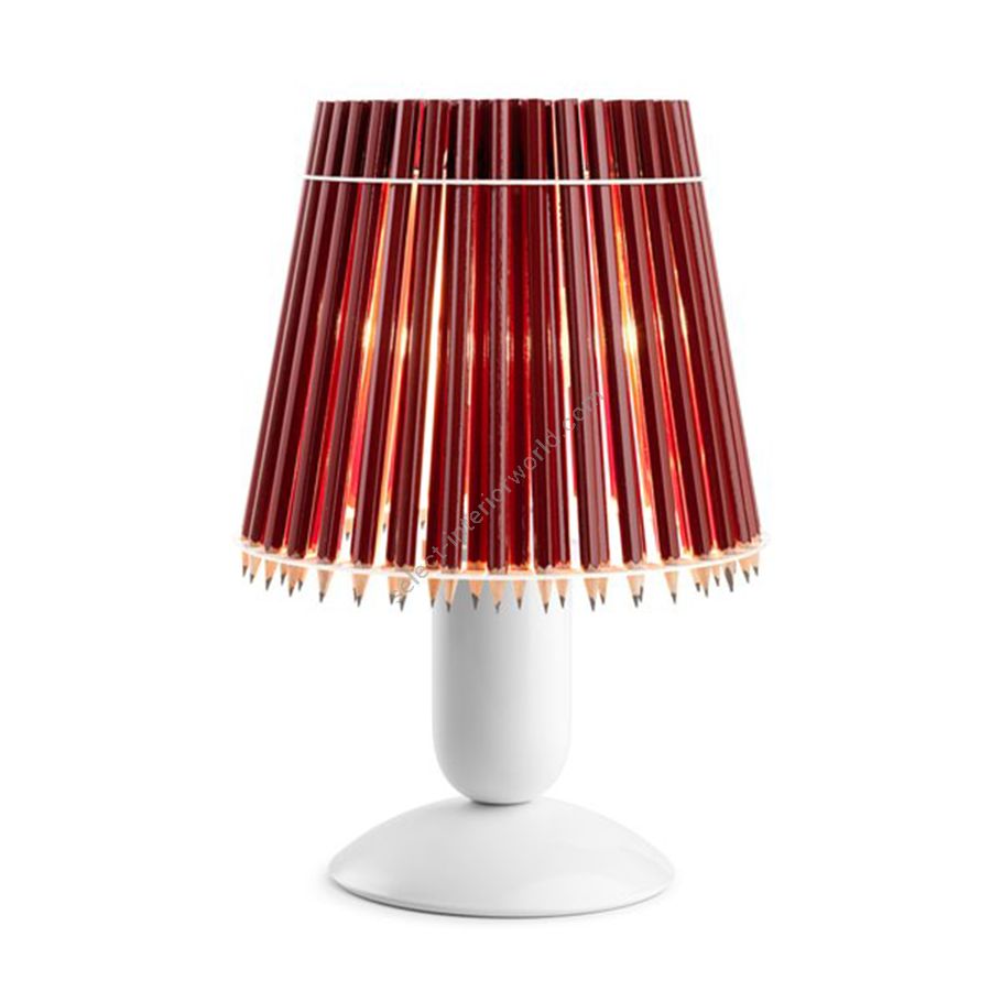 Red colour lampshade / White stand