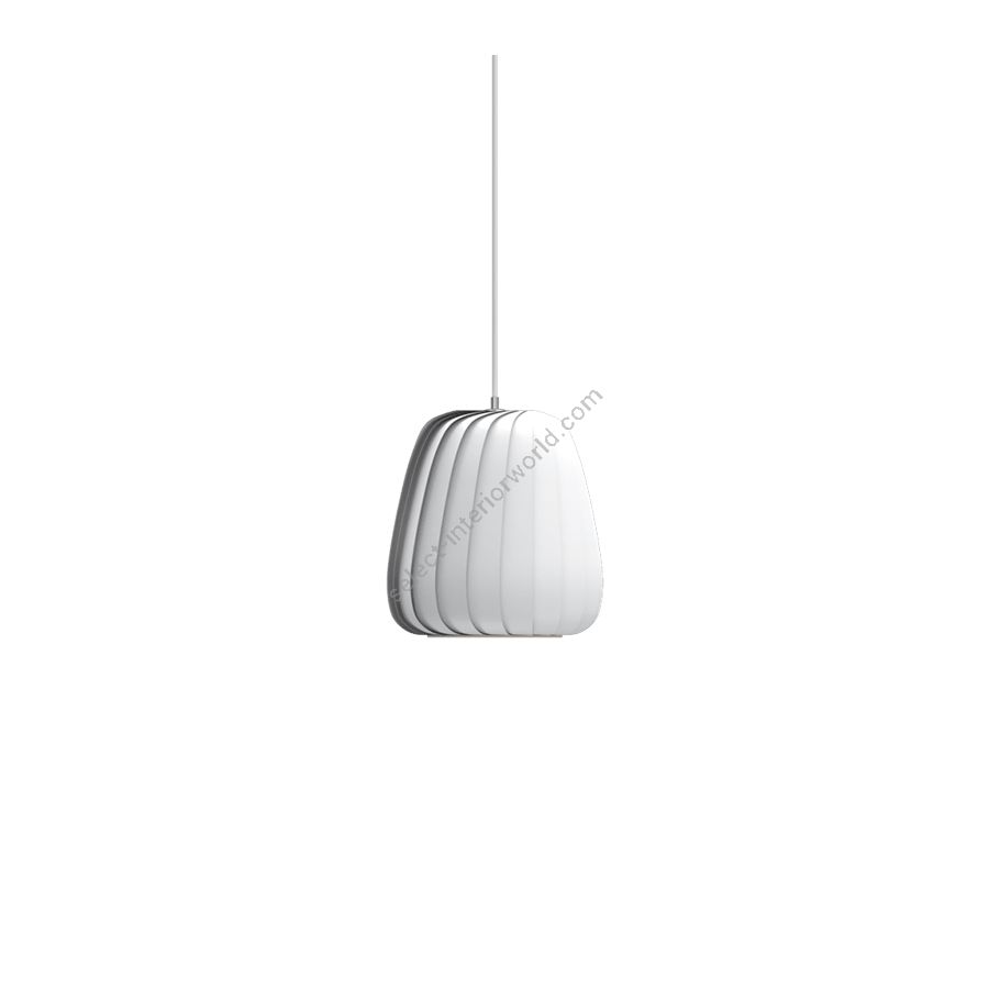 Pendant lamp / White finish / Coated paper material / cm.: H 27 x D 23 / inch.: H 10.63" x D 9.06"