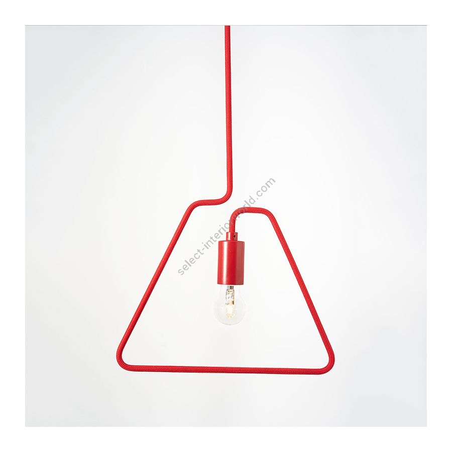 Suspension Lamp / Red fabric finish