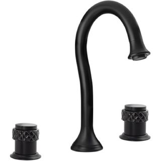 Bronces Mestre / Washbasin Fittings / Three holes basin set with black porcelain 065501.N00.84