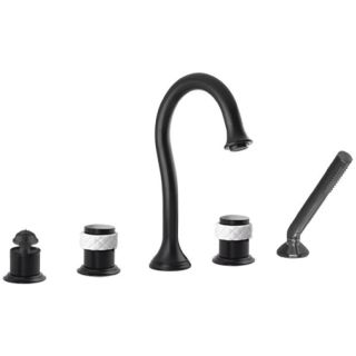 Bronces Mestre / Bath-Shower Fittings / Five holes bath set with white porcelain 065516.000.84