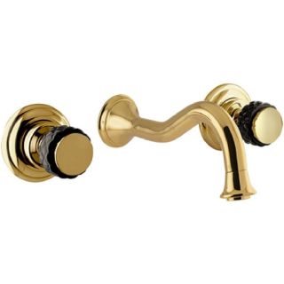 Bronces Mestre / Washbasin Fittings / Three holes wall basin set with black porcelain 065533.N00.00