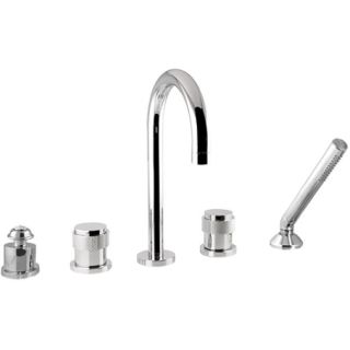 Bronces Mestre / Bath-shower fittings / Five holes bath set with decorated brass ring 071416.P00.50