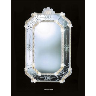 Italian Luxury Lighting / Wall Mirrors / Venetian Murano Glass With Floral Decoration 120S