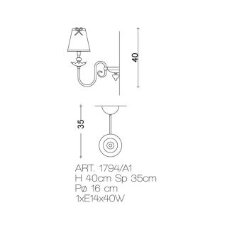 Il Paralume Marina / Wall Lamp / 1794/A1