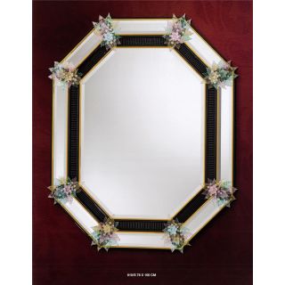 Italian Luxury Lighting / Wall Mirrors / Venetian Murano Glass Adorned With Flowers 810S
