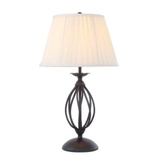 Elstead Lighting / Portable & Desk Lamps / Artisan 1 Light Table Lamp with Ivory Shade - Black