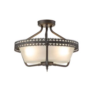 Elstead Lighting / Ceiling Lights / Crown 3 Semi-Flush Iron Gate