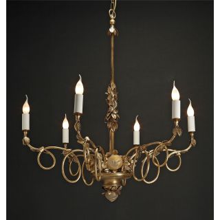 Officina Ciani / Chandeliers / Metal with Leaves and Glass Roses HL1049CH-6