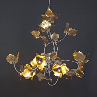 Officina Ciani / Chandeliers / Hammered Iron with Leaves HL1073CH-15 Raspo