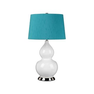 Elstead Lighting / Table Lamps / Isla 1 Polished Nickel with Mallard Teal Shade