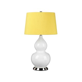 Elstead Lighting / Table Lamps / Isla 1 Polished Nickel with Celadine Yellow Shade