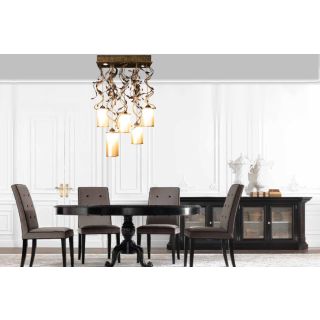 Mechini / Chandeliers / Clear Bohemian Crystal and Lamp Shades L-Braid-R/5+2 Gold