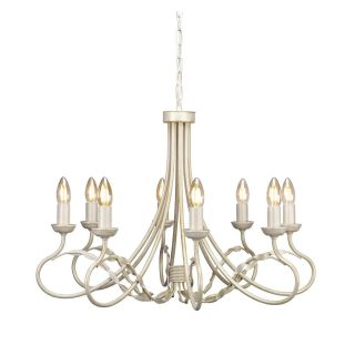 Elstead Lighting / Chandeliers / Olivia 8 Ivory & Gold Patina
