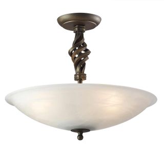 Elstead Lighting / Ceiling Lights / Pembroke 3 Light Semi-Flush - Black / Gold