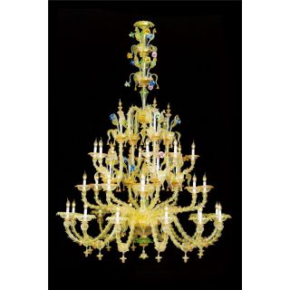 Italian Luxury Lighting / Chandeliers / Venetian Glass Multicolor 28-Light V6003 028