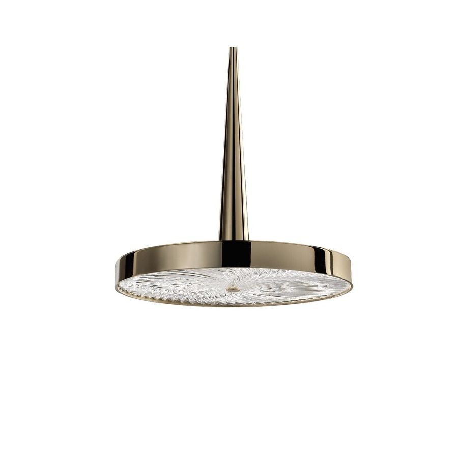 Pendant lamp / Light Gold finish / Transparent crystal