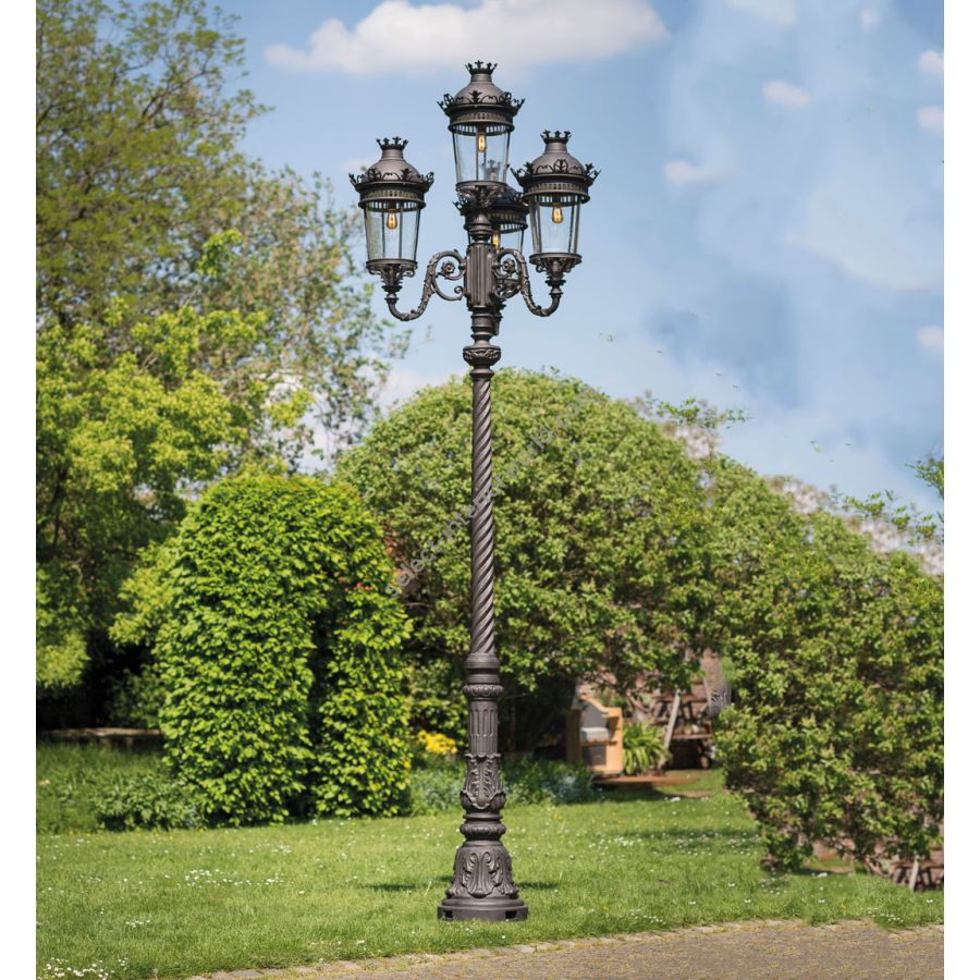 Iron nature finish, 3+1 light (cm.: 444 x 103.5 x 103.5 / inch: 174.8" x 40.8" x 40.8")