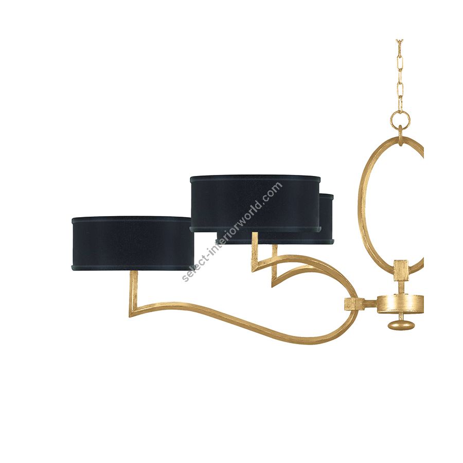 Gold Leaf / Black Fabric & Gold Inner Lining Shades - 780040-34