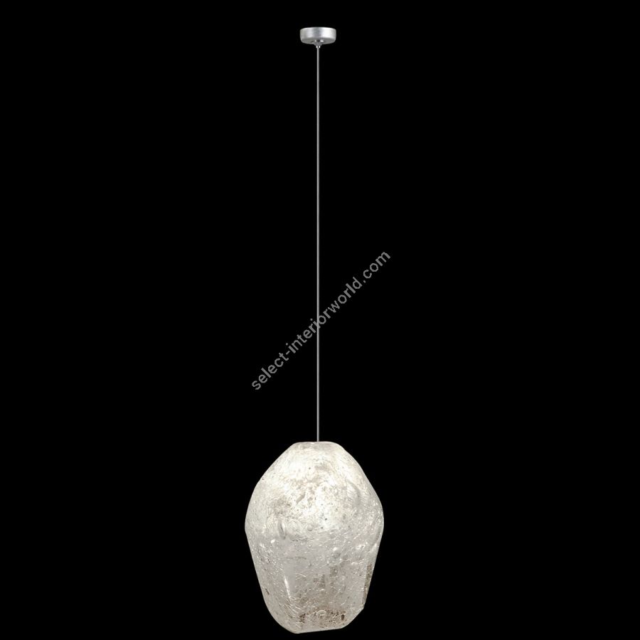Platinized silver leaf finish, Clear quartz