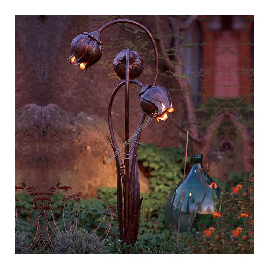 Patina finish, 3 lights ( cm.: H 160 / inch.: 63")
