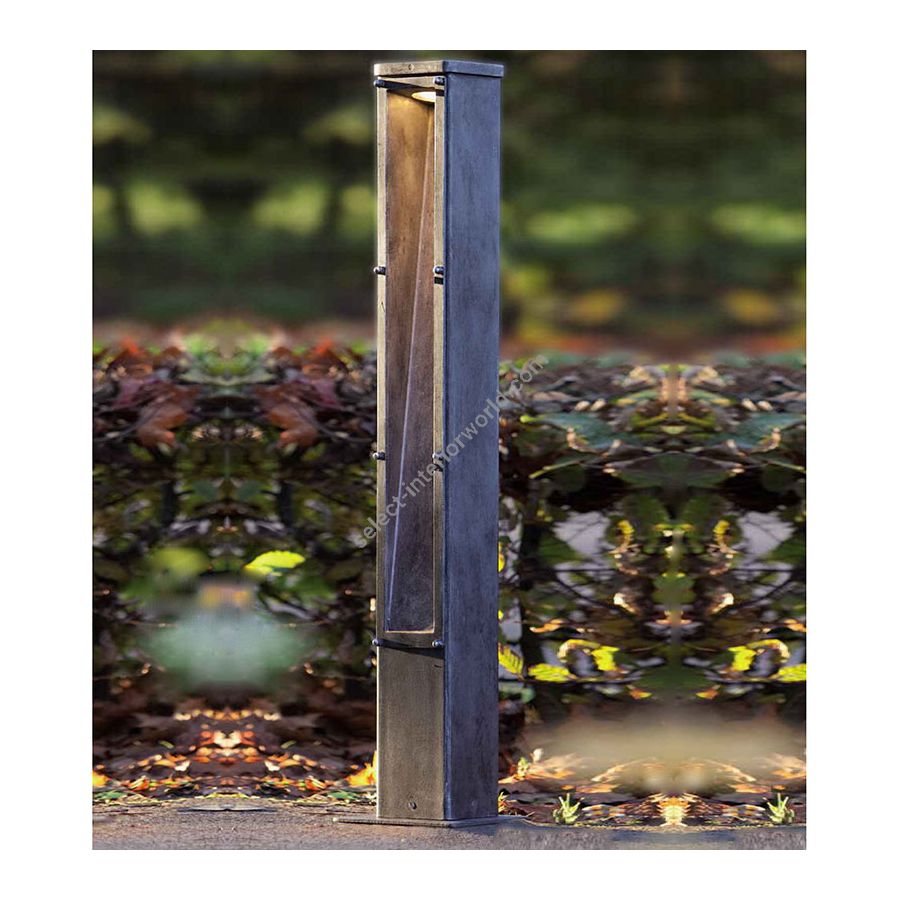 Outdoor LED post lamp, Industrial collection, Iron nature finish