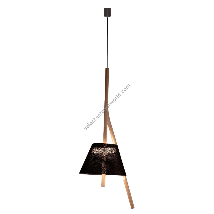 Pendant lamp / Black (N) finish / Size (HxWxD) cm.: 150 (H1/72.5) x 32 x 23 / inch.: 59.1" (H1/28.5") x 12.6" x 9"