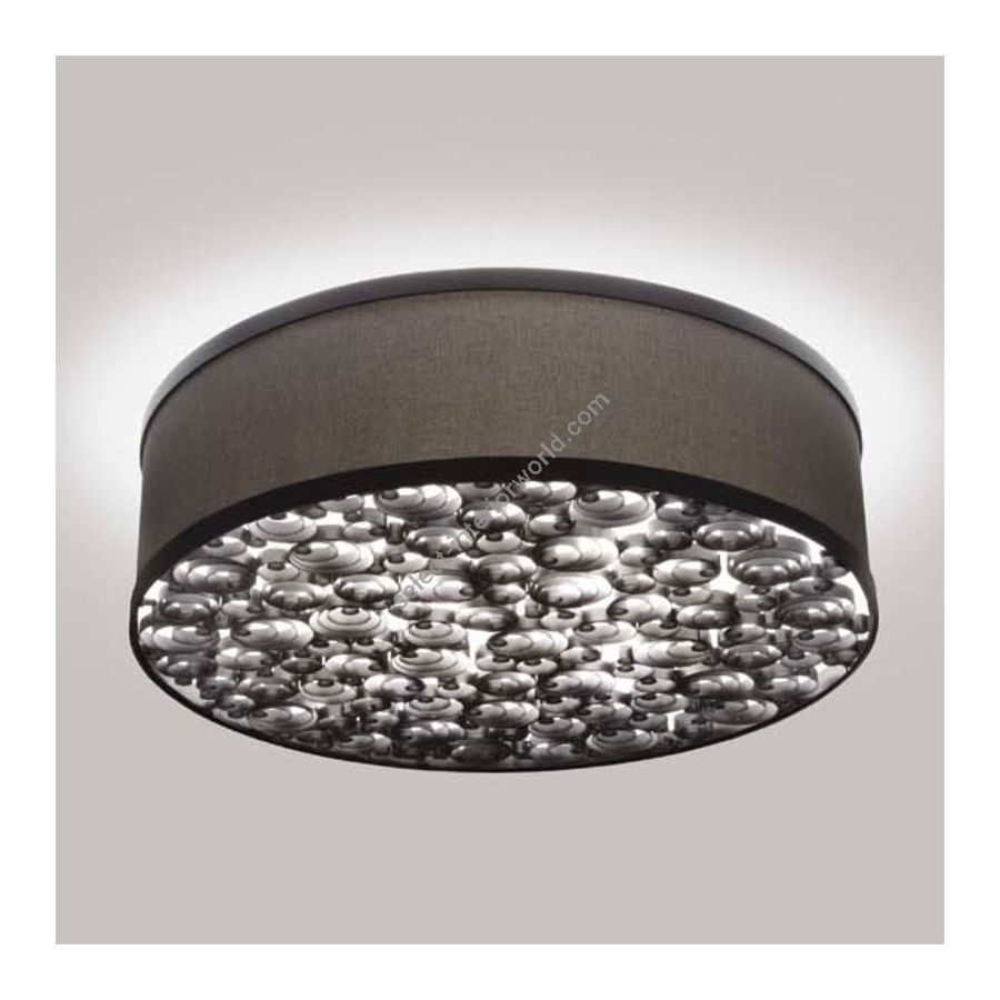 Polished Nickel and Textured Espresso finish (cm.: 23.5 x 61 x 61 / inch.: 9" x 24" x 24")