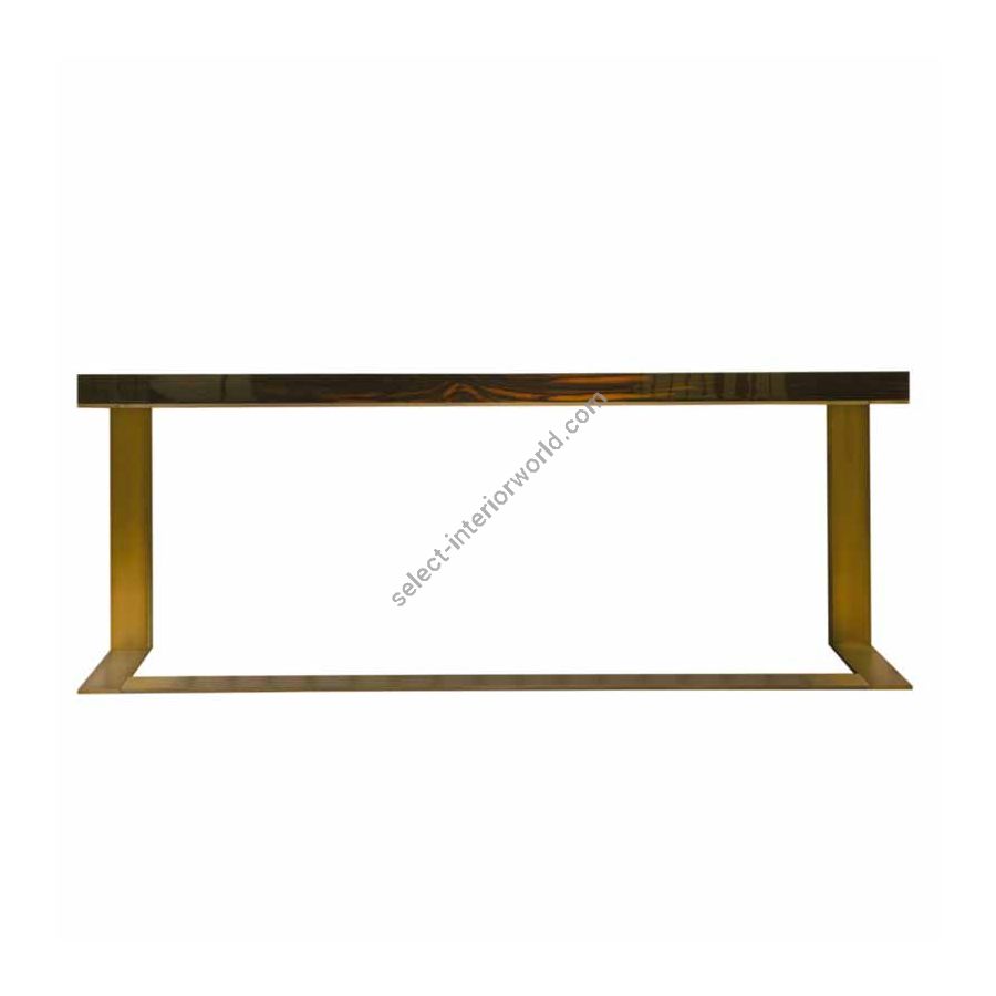 Finish Gloss brass plated metal base, Top Makassar ebony